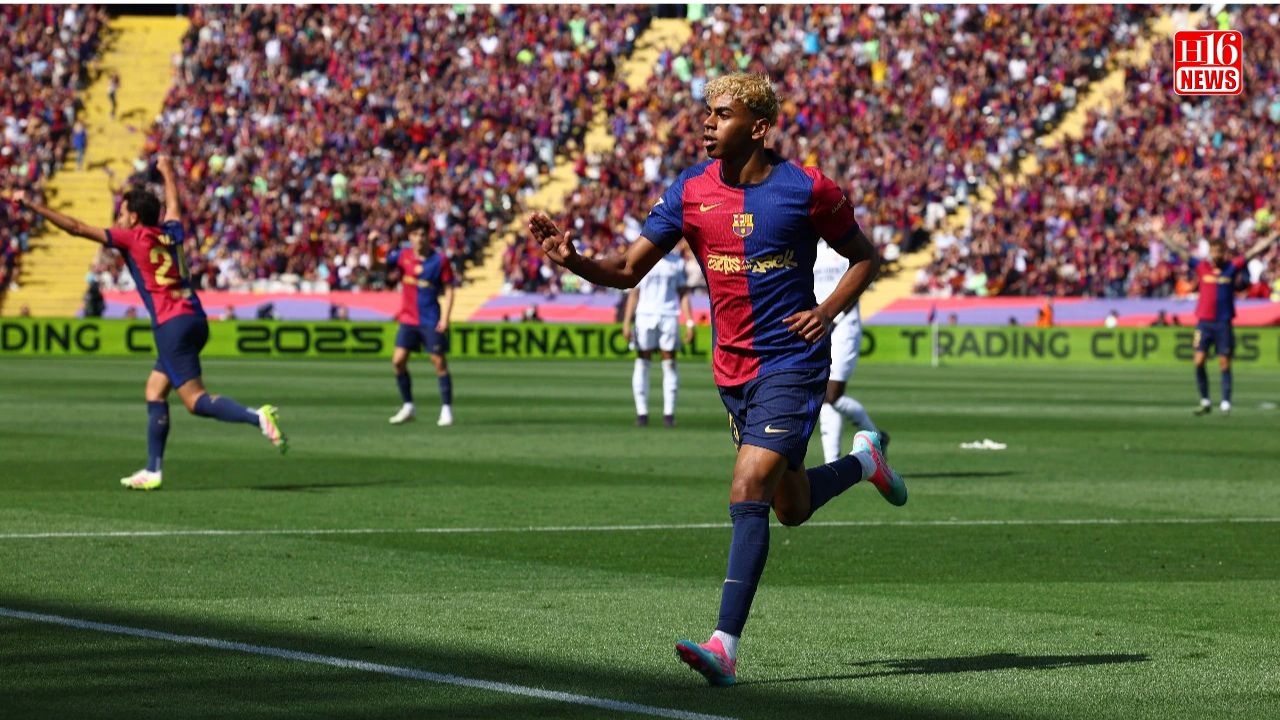 Lamine Yamal takes a dig at Ronaldo, Mbappe with his El Clasico celebration